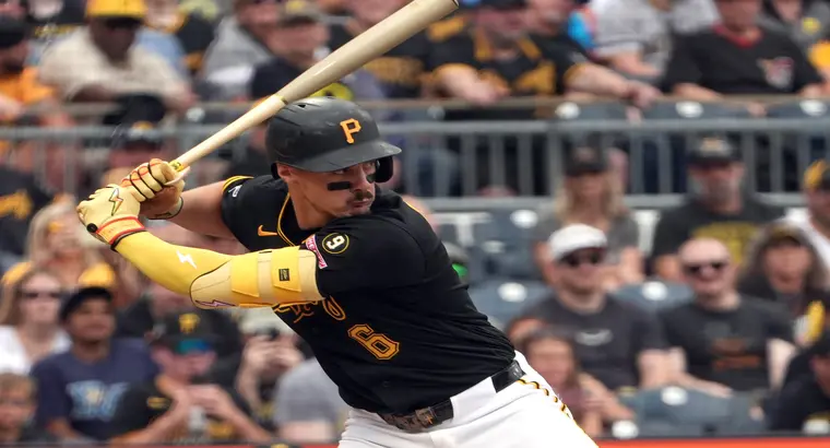 Pittsburgh Pirates vs Cincinnati Reds Match Player Stats (May 3rd, 2026) 2 Pittsburgh Pirates batter in black uniform swinging during the Pittsburgh Pirates vs Cincinnati Reds game at PNC Park on May 3, 2026